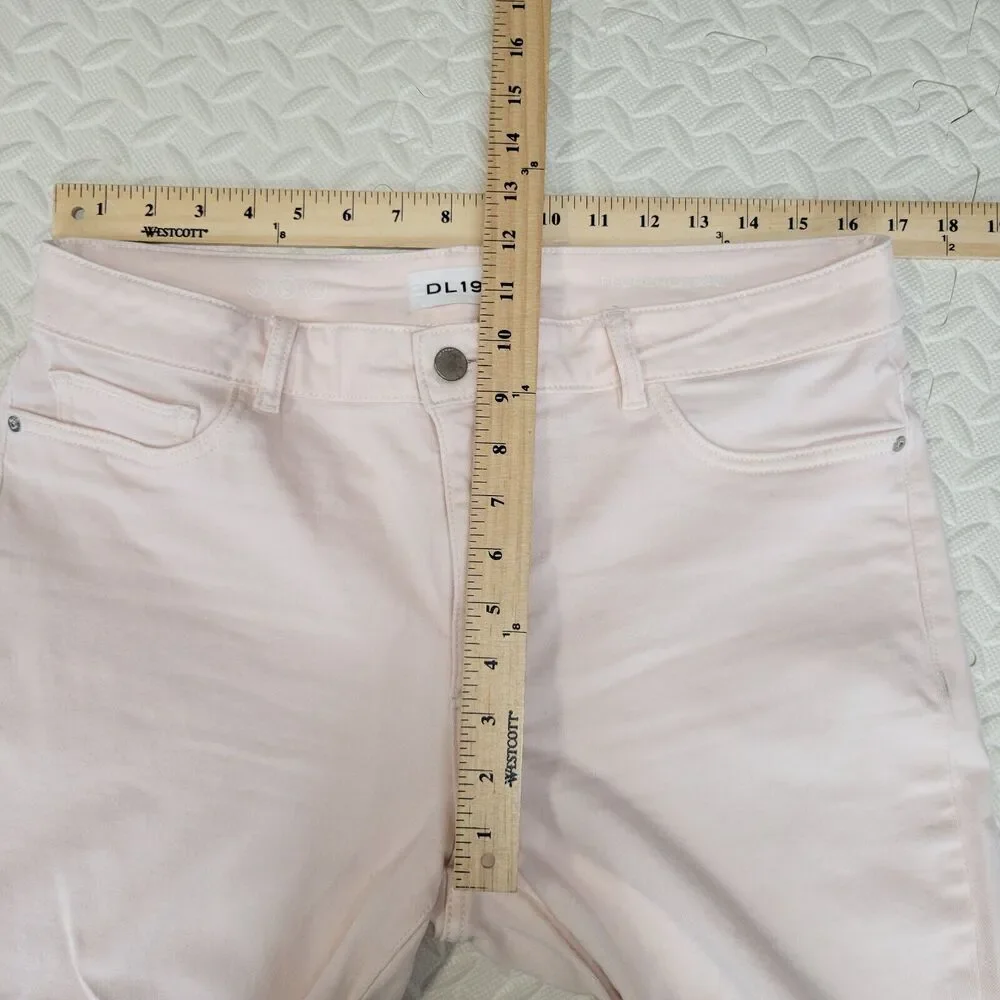 DL1961 Womens Jeans Florence Instasculpt Crop Size 33 Blush Pink Cropped Raw Hem
